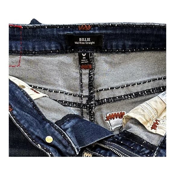 TRUE RELIGION BILLIE BIG T STITCH STRAIGHT JEAN - WOMENS - SIZE 29. - Picture 4 of 5